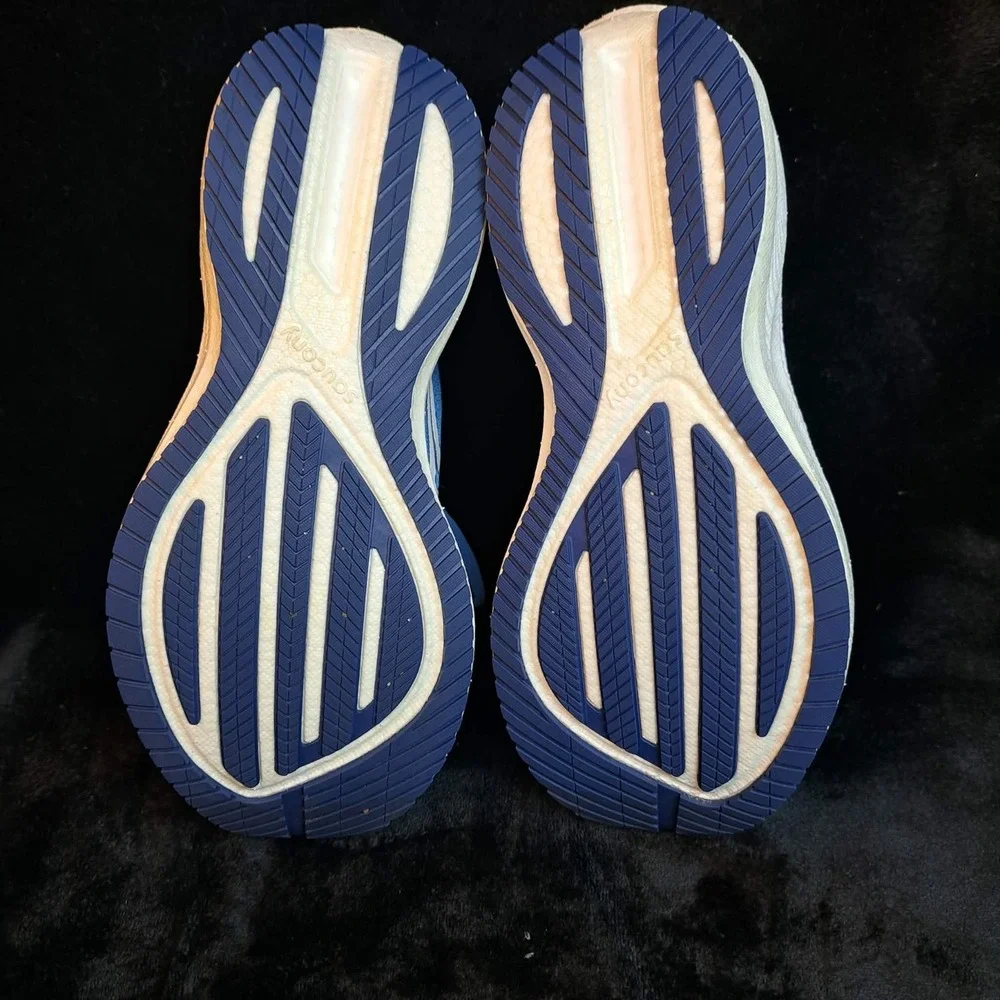 Saucony Triumph 21 Women's Road Running Shoes Size 7.5 Blue White Lace Up NOSOLE